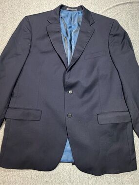Hart Schaffner Marx Men’s 48L Blazer Sport Coat Navy Blue 2 Button USA Made